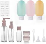 12pack Travel Bottles for Toiletries, TSA Approved Travel Size Toiletries Containers, Travel Bottles Set with Labels Leakproof Squeezable Refillable Airplane Travel Accessories for Shampoo Conditioner