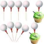 ZHUOWEISM 24 PCS Golf Cupcake Toppers Sports Golf Ball Cupcake Picks Baby Shower Golf Sports Players Theme Birthday Party Cake Decorations Supplies