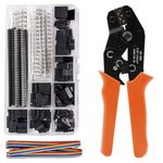 HASTHIP® Wire Crimping Tool Wire Cutter Ratchet Wire Crimper Set with 1550PCS Dupont Connectors Male/Female Pin 0.25-1.5mm² for 2.54/3.96mm KF2510 Connector 23-16AWG