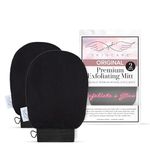 Seraphic Skincare Original Premium Exfoliating Mitt for Body (2pc) – 100% Vegan Viscose Traditional Body Scrub Glove Kessa Korean Washcloth – Body Exfoliator for Self-Tan Removal & Keratosis Pilaris