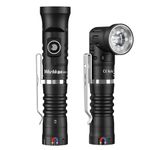 Wurkkos Flashlights, 1800Lumen Rechargeable Flashlight HD11, L-Shaped Work Light with Spotlight/Floodlight/Red Light, Adjustable Right Angle Flashlight, IPX8 Waterproof for Camping Emergency Repair