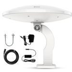 AIRLEGANT Omni Directional Tv Antenna Outdoor, Antop Digital Amplified Antenna Built in 5G LTE Filter, 65 Miles Range