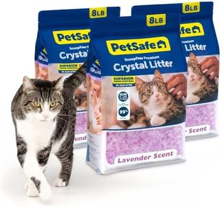 PetSafe ScoopFree Odor Control Crystal Cat Litter, Lavender Scent, 8 Lb Bag, Pack of 3