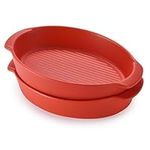 Bruntmor Oval Baking Dish Set for Oven, Durable & Versatile - Ceramic Serving Dishes - Oven Safe Au Gratin Baking Dishes - Ideal for Any Occasions - Housewarming Gift - Set of 2