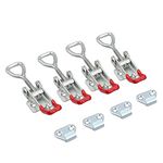 YANGWEN 4 PCS Adjustable Toggle Catch Latch Clamp, Metal Heavy Duty Toggle Clamp Latch 100KG/220lbs Holding Capacity for Cooler, Loaded Toggle Box, Trunk and Closet