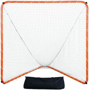 VEVOR Lacrosse Goal, 6' x 6' Lacrosse Net, Steel Frame Backyard Lacrosse Training Equipment, Portable Lacrosse Goal with Carry Bag, Quick & Easy Setup, Perfect for Youth Adult Training, Orange