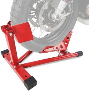 Garvee Universal Wheel Chock & Motorcycle Stand Heavy Duty 1500Lb Capacity Adjustable Motorcycle Wheel Chock 16''-21'' for Trailers, Cruiser, Sport and Dirt Bikes, Ideal Garage and Transport Solution