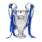 Emaraxy Champions Trophy, 12.6 Inch Sports League Cup, Soccer Trophy with Resin Replica for Electroplating Process, Soccer Sports League Cup with Ribbon for Room Decorations and Fan Gift