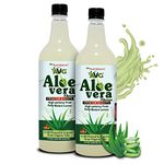 AVG Health Organics Aloevera Fibrous, Natural Aloe vera Juice with Pulp, Improves Digestion, For Healthy Hair and Skin, 1000 ml | Super Saver Pack of 2