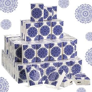 100 Packs Pocket Tissues, 3 Ply Mini Travel Facial Tissues Bulk, Porcelain Design Travel Size Items Individual Tissues for Wedding Party Welcome Bags Holiday Ceremony Graduation (Classic Style)