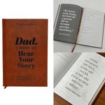 Great Gift For Dad;Dad, I Want To Hear Your Story: Father's Day Gift Wrapping Hardcover Genuine Leather, Black Gold Foil Lettering, Ribbon Bookmark Gold Gilded Page Edges,Father's autobiography