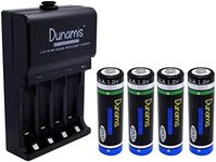 4pk Dunamis 1.2v AA 2500mAh NiMH Rechargeable Batteries & USB Charger/Battery Charging Dock - HIGH CAPACITY Batteries Suitable for High Drain Devices etc…(4pk + Charger, AA 2500mAh)