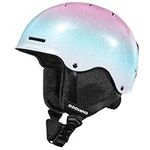 Odoland Ski Helmet, Shinning Snowboard Adult Helmet for Men Women, 10 Cooling Vents, Dial Fit Snow Helmet for Young with ABS Shell, Goggles Compatible