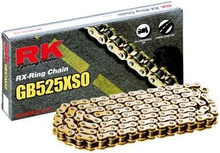 RK Racing Chain GB525XSO-110 (525 Series) Gold 110 Link High Performance Street and Off-Road RX-Ring Chain with Connecting Link
