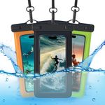 MMOBIEL Waterproof Phone Pouch [3 Pack] – Phone Case Up to 7 inch for iPhone 16 15 14 Pro Max, Samsung Galaxy S24 S23 S22 Series etc. – Cell Phone Dry Bag with Lanyard, Armband – Black, Green, Orange