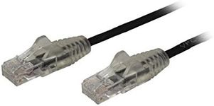 StarTech.com 6 in CAT6 Cable - Slim CAT6 Patch Cord - Black Snagless RJ45 Connectors - Gigabit Ethernet Cable - 28 AWG - LSZH (N6PAT6INBKS)