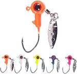 1/8 oz Jig Heads Freshwater Fishing Lures Jig Head with Eye Ball 25PCS Painted Hooks Fishing Jigs for Bass/Crappie