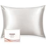 Adubor 100% Mulberry Silk Pillowcase for Hair and Skin with Hidden Zipper, Both Side 23 Momme Silk,900 Thread Count (20x30inch, Queen Size, Ivory White, 1pc)