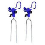 Wdwlbsm Rod Holders for Bank Fishing, Fish Pole Holder Ground Support Stand, Universal Stainless Steel Catfishing Equiment Bracket for Beach,360 Degree Adjustable -2 Pack (Blue)