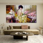 The Castle Decor- Model girl modern painting with frame 5 Big Size (27x48) Multiple Frames Wall Art Painting for living room,Bedroom,Drawing room,Hotels-Wooden Framed-Digital Painting