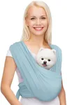 AnccoPlus Dog Carriers for Small Dogs, Front Facing Dog Sling Carrier, Hands Free Cat Carrier, Size Adjustable, Reducing Back Pain, Premium Cotton, Safe and Soft Dog Carrier (Plus, Baby Blue)