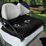Suobstales Black Cat Print Golf Cart Seat Covers, Golf Cart Seat Blanket Covers for Club Car, Golf Cart Seat Mat Towel for 2 Seat Club Car, 50x30.9 Inch