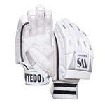 WHITEDOT SPORTS Dot 1.0 Cricket Batting Gloves, Idol For Youth/Medium Right Hand (Material: Leather, Color: White)