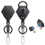 Uniclife 2 Pack Heavy Duty Retractable Keychain with Magnetic Closure Retractable Badge Reel for up to 255 g ID Badge Holder Reel with 89 cm Dyneema Cord ABS Casing Belt Clip and Large Carabiner Ring