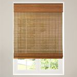 Calyx Interiors Cordless Bamboo Roman Shade-Blind, Light Filtering, 22.5" W x 48" H, Ceylon Light Russet