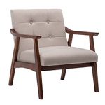 Convenience Concepts Take a Seat Natalie Accent Chair, Sandy Beige Fabric/Espresso