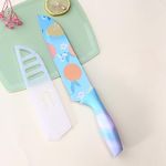 ARQIVO Color Printed High Carbon Stainless Steel Santoku Chef's Knife with Blade Cover, (Fruit Blue)