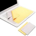 UUONDO 2Pack Screen Keyboard Protection Microfiber Liner and Cleaning Cloth 13 Inch for MacBook Pro 13" Macbook Pro 14" and MacBook Air 13"-Grey+Yellow