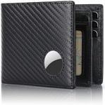 Swallowmall Airtag Wallet Mens Genuine Leather RFID Blocking Wallet with 13 Card Slots and 1 ID Window Bifold Wallet for Airtag with Box (Airtag not Included)