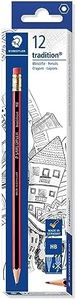 Staedtler Tradition 112 HB Lead Pencil with Rubber Tip (Pack of 12)