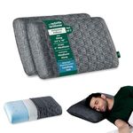 The White Willow Memory Foam Pillow Set of 2-Cool Gel Pillow for Neck & Shoulder Pain-Cervical Pillow for Sleeping-Orthopedic Pillow for Back, Side & Stomach Sleepers-Medium Firm-King Size-4" H-Grey