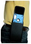 Mgbca Nylon Cell Phone Holster Pouch for Motorola Moto G Play (2024/2023) Moto G Fast/Moto E/Rugged W/Fixed Belt Loop Clip Holder, Magnetic Closure, Fits Slim-Fit Case (Black-Vertical)