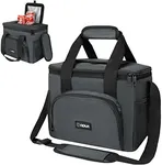 OPUX Insulated Collapsible Soft Cooler 9 Quart | Lunch Bag for Men, Small Travel Cooler for Camping, Family, BBQ, Picnic, Beach, Car, Soft-Sided Leakproof Lunch Box for Work | Fits 16 Cans (Gray)