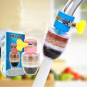 HELSTA® Activated Carbon Faucet Water Filters Universal Interface Home Kitchen Faucet Tap Water Tap filter Multilayer Clean Purifier Filter Cartridge Five Layer Water Filter
