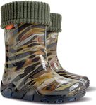 Demar Kids Boys Girls Wellies Rain Boots Warm Fleece-Lined Light Unisex Children Wellington Boots 10/11 UK Child (label 28/29) Camo