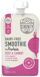 Serenity Kids 6+ Months Dairy-Free Smoothie Baby Food | USDA Organic | Grass Fed Collagen Protein | 3.5 Ounce BPA-Free Pouch | Beet & Carrot | 1 Count