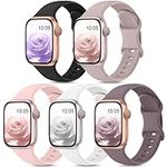 DigiHero 5 Pack Straps Compatible with Apple Watch Strap 38mm 40mm 41mm 42mm 44mm 45mm 49mm,Soft Silicone Strap Replacement Wristbands Compatible with iWatch Series 9 8 7 6 5 4 3 SE Ultra Women Men.I