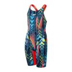 Speedo Girls Fastskin Junior Endurance+ Max Openback Kneeskin Swimming Costume Blue Red