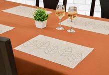Yellow Weaves PVC Dining Table Placemats | Heat Resistant Dining Table Place Mats for Kitchen Coffee Center Table Side Party - (Set of 4, Leaf Beige)