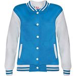 A2Z 4 Kids Baseball Contrast Jacket Varsity Style - B.B Plain Jacket Blue 3-4