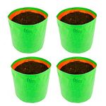 Bio Blooms Agro India Pvt.Ltd. 24X24Inch HDPE Plant Grow Bags for Terrace Gardening | Pack of 4 | Green & Orange Color | Outdoor Use