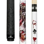 Players 58" 2-Piece North American Hard Maple Billiard Pool Cue Stick, White, 19oz