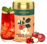 Hibiscus Apple Iced Tea Instant Premix (60 Servings/12 Quarts) Lightly Sweetened Iced Tea | Tarty Hibiscus & Sweet Apple | Best for Mocktails & Cocktails | Packed in Tin Caddy, 150g/5.29oz | VAHDAM