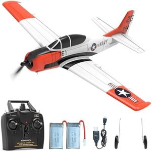 VOLANTEXRC Avion RC pour débutants, 4CH WWII RC Avion T28 Trojan 2,4 GHz avec télécommande RTF avec 2 batteries et styste de stabilisation Xpilot, acrobatique à une touche pour adultes et enfants