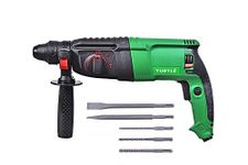 Tuf Turtle 26 Mm Heavy Duty Reversible Rotary Hammer with 5 Piece Drill Bit (Black, Green)