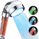 Cobbe Ionic Handheld Shower Heads, 3 Color Modes Showerhead with Temperature Changed, LED High Pressure Showerheads with Replaceable Filtration for Hard or Soft Water